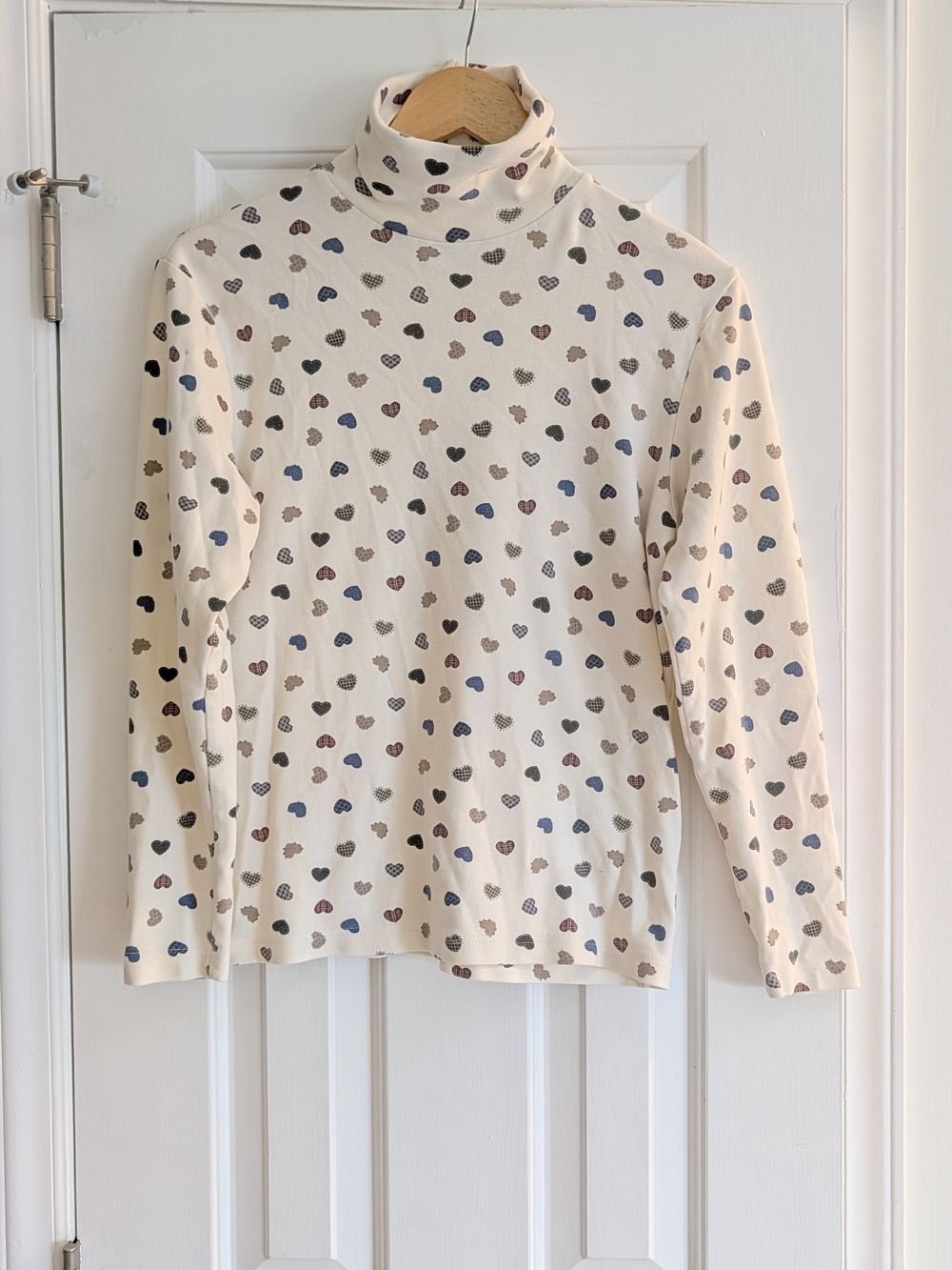 Croft & Barrow 90s Vintage Turtleneck Heart Cottagecore Prairie Grandmacore